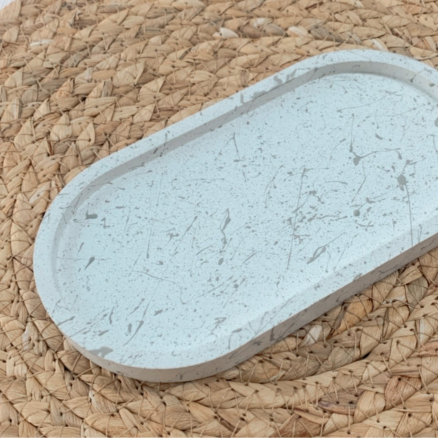 Oval concrete Tray with Grey Chips